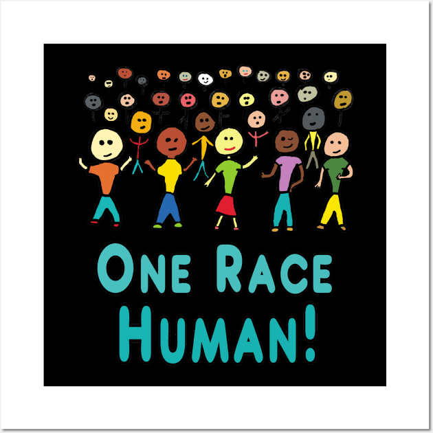 One Race Human Wall Art by Mark Ewbie